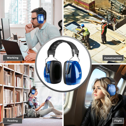 ProCase Noise Cancelling Ear Muffs SNR 33dB, Ear Hearing Protection Headphones for Adults, Sound Proof Ear Defenders for Work, Mowing, Shooters Shooting Gun Range, Construction -Black