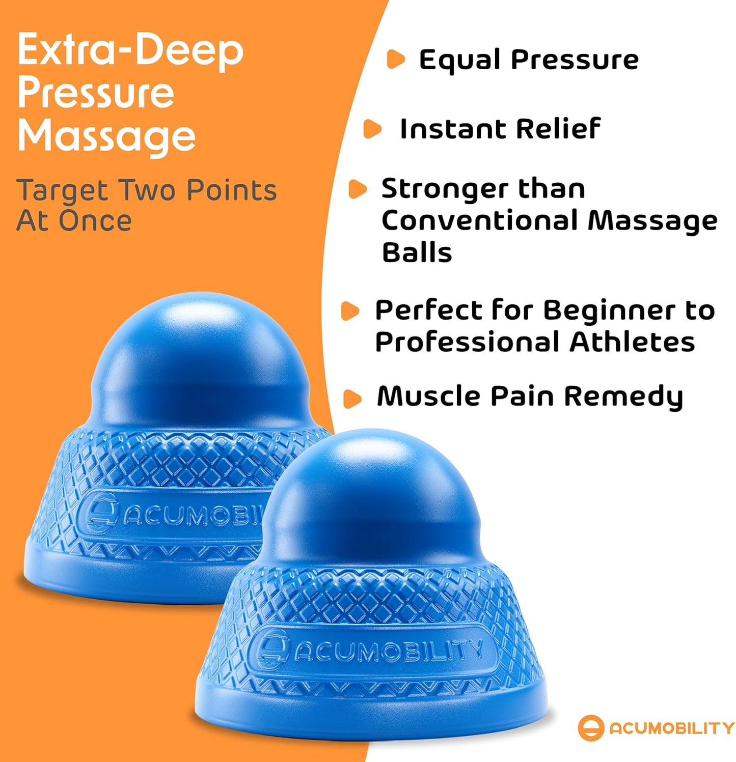 Acumobility Massage Ball Roller 2 Pack - Trigger Point - Massage Balls Massage Roller Ball - Foot Massage Ball - Physical Therapy Ball