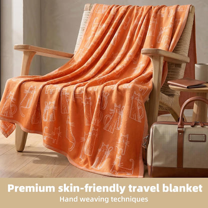 Travel Blanket Airplane - Ultra Soft & Lightweight Knit Design