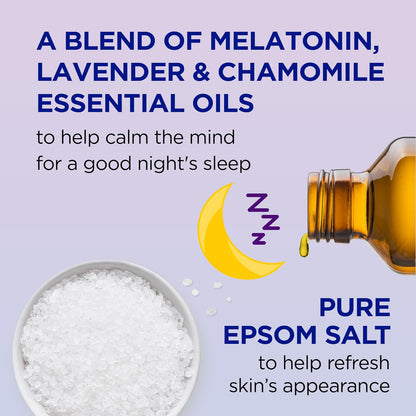 Dr Teal's Epsom Salt Magnesium Soak, Sleep Blend with Melatonin, Lavender & Chamomile Essential Oils, 3 lbs