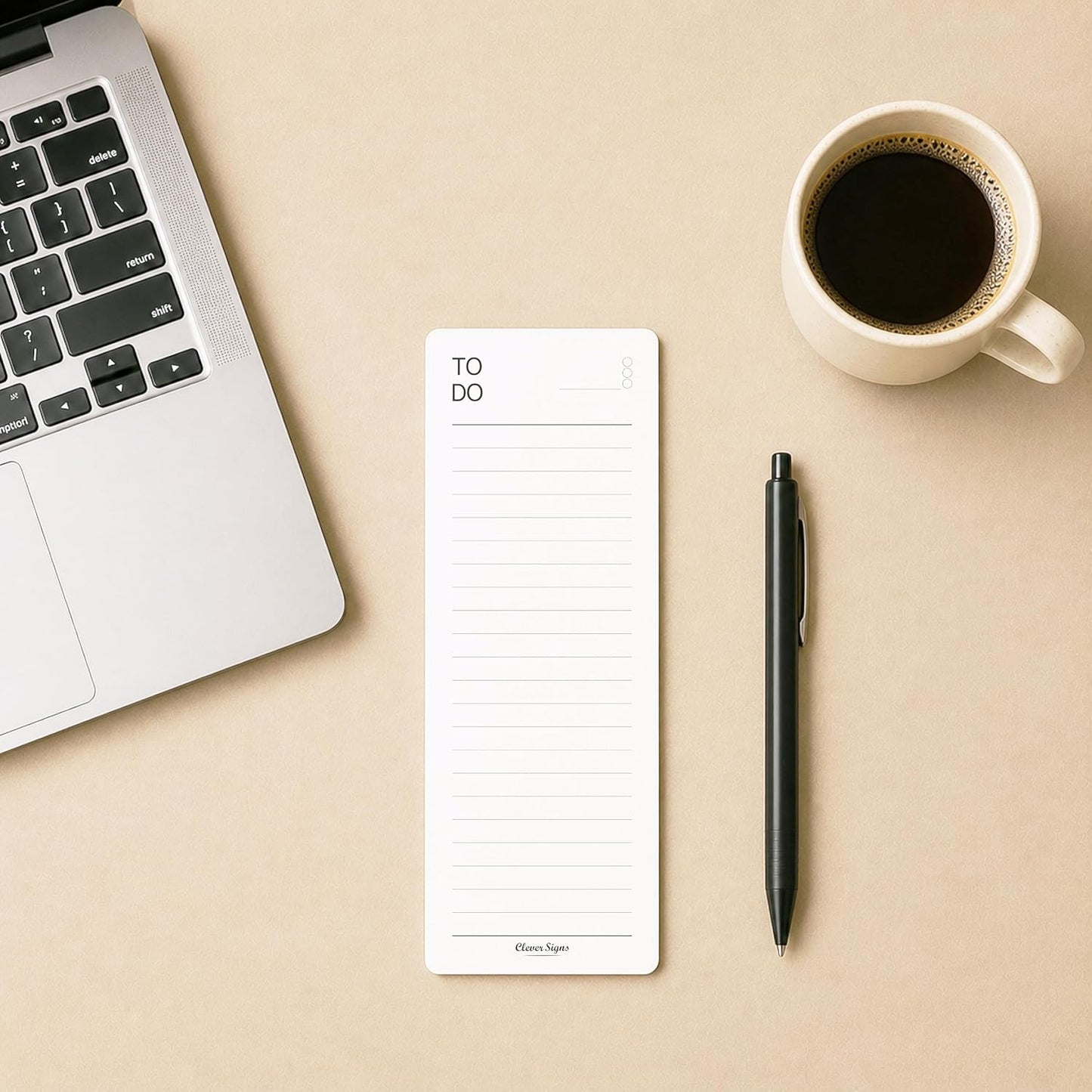 Skinny To Do List Notepad 4 Pack, 2.9" x 8.3", 50 Sheets Each, Undated Daily To Do Planner with Deadline Column, Thick Premium Paper, Cardboard Backing, Minimalist Checklist Memo Pad for Home, Office & School