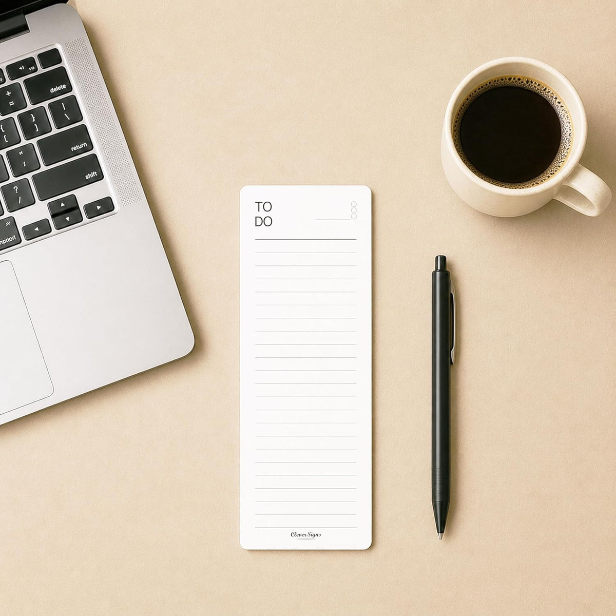 Skinny To Do List Notepad 4 Pack, 2.9" x 8.3", 50 Sheets Each, Undated Daily To Do Planner with Deadline Column, Thick Premium Paper, Cardboard Backing, Minimalist Checklist Memo Pad for Home, Office & School