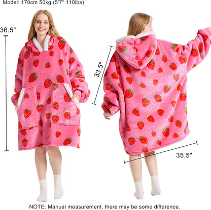 Kipswiza Wearable Blanket Hoodie Gifts for Women and Men, Oversized Cozy Warm Flannel Sherpa Hooded Blankets Sweatshirt with Giant Pockets for Adult and Teens, Dark Gray
