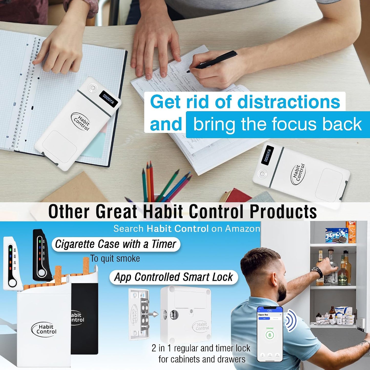 Cell Phone Lock Box with Timer for Self-Discipline, Portable Time Lock Box Suitable for iPhone and Android Smartphones, Phone Jail Box with Timer to Reduce Screen Time, Mindfulness Gift