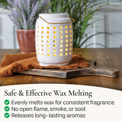 Candle Warmers ETC. Illumination Fragrance Warmer- Light-Up Warmer for Warming Scented Candle Wax Melts and Tarts or to Freshen Room, White Harmony