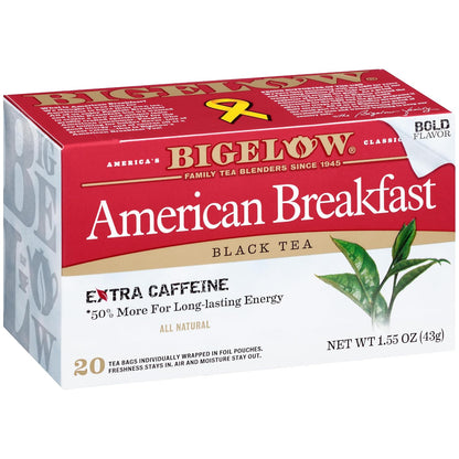 Bigelow Tea American Breakfast Black Tea Bags, 20 Count (Pack of 6)