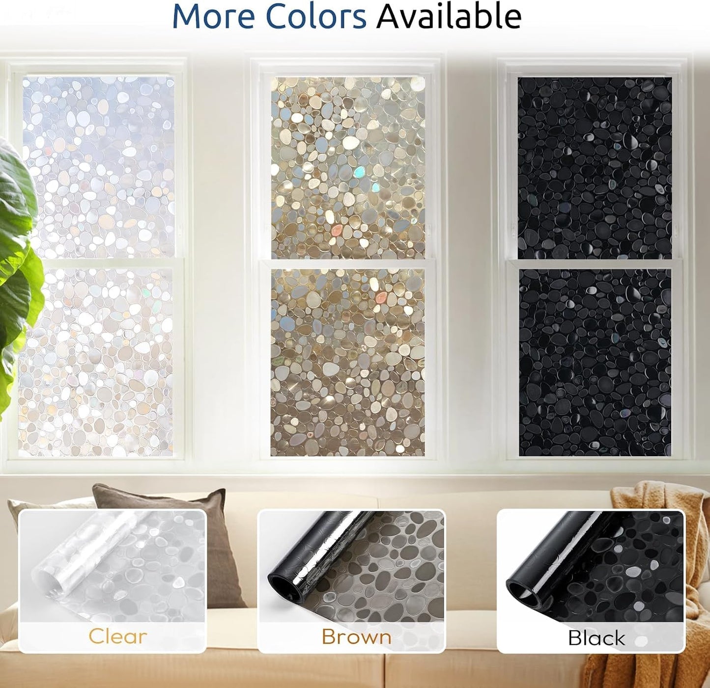 rabbitgoo Blackout Window Film Room Darkening Light Blocking 17.5" x 78.7" | Removable Static Cling without Glue, Tint & Privacy Film for Window Inside, Day & Night Sleep for Home Garage Bedroom House