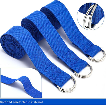 6 Pcs Yoga Straps for Stretching 8 Ft, Safe D Ring Buckle
