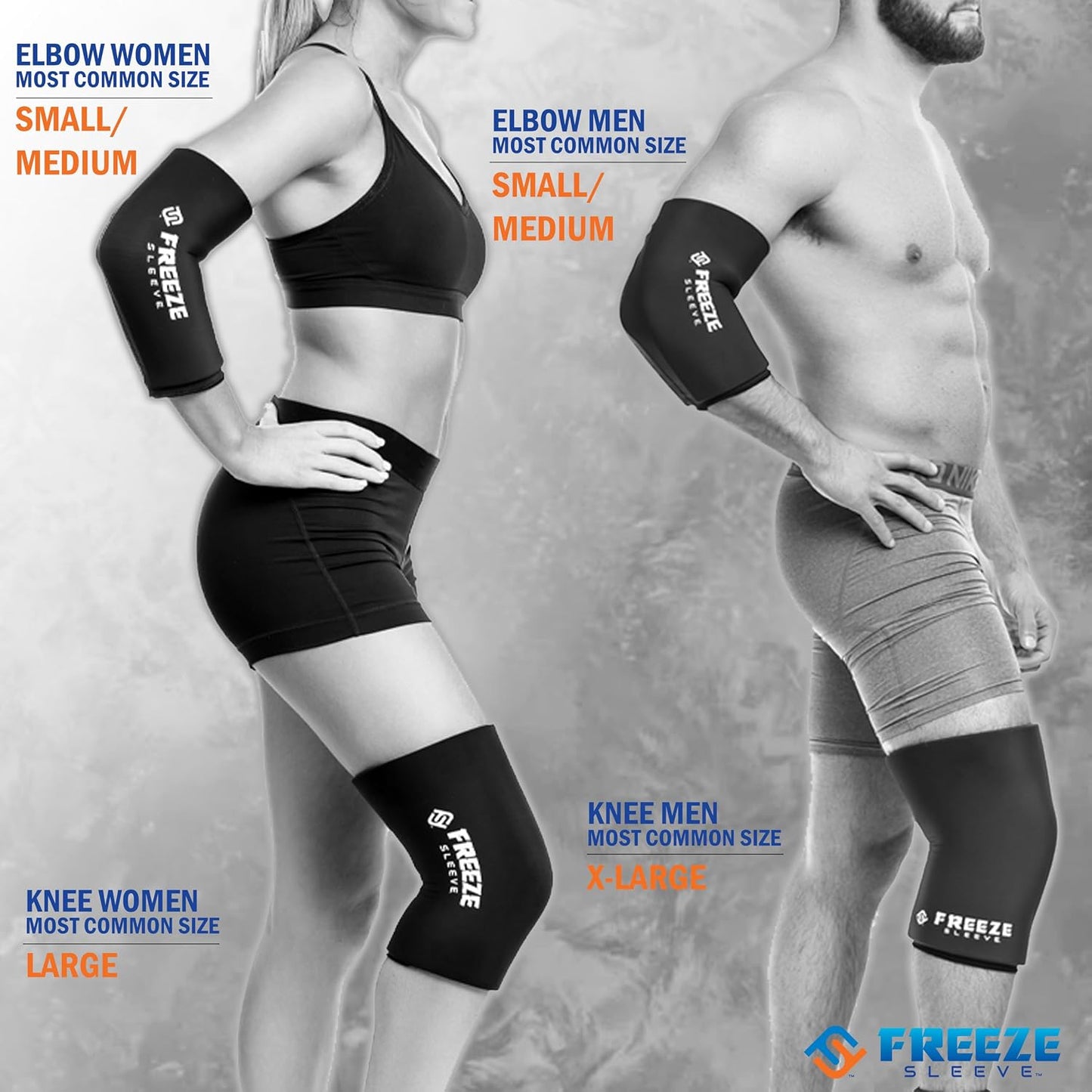 FreezeSleeve Ice & Heat Therapy Sleeve- Reusable, Flexible Gel Hot/Cold Pack, 360 Coverage for Knee, Elbow, Ankle, Wrist- Blue Camo, Large