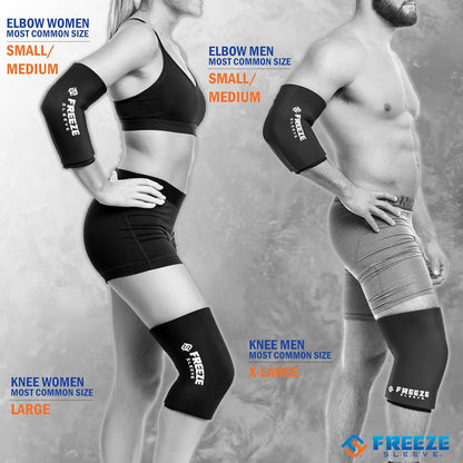 FreezeSleeve Ice & Heat Therapy Sleeve- Reusable, Flexible Gel Hot/Cold Pack, 360 Coverage for Knee, Elbow, Ankle, Wrist- Blue Camo, Large