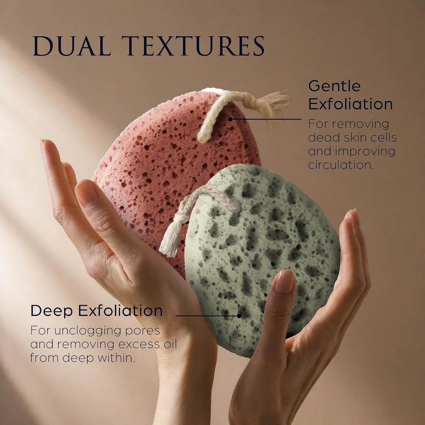 Spongentle Loofah Sponge for Shower and Bathing, Bath Sponge with Dual Texture, Shower Pouf for Gentle and Deep Exfoliation, Large Size Body Scrubber for Men & Women, PU Foam, 37% More Lather, 3 Pack