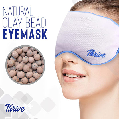 Thrive Clay Bead Eye Mask - Heated Eye Mask for Dryness Relief - Cold Compress for Puffiness - Stye Compress - Gray - with Washable Cotton Cover - Pack of 1