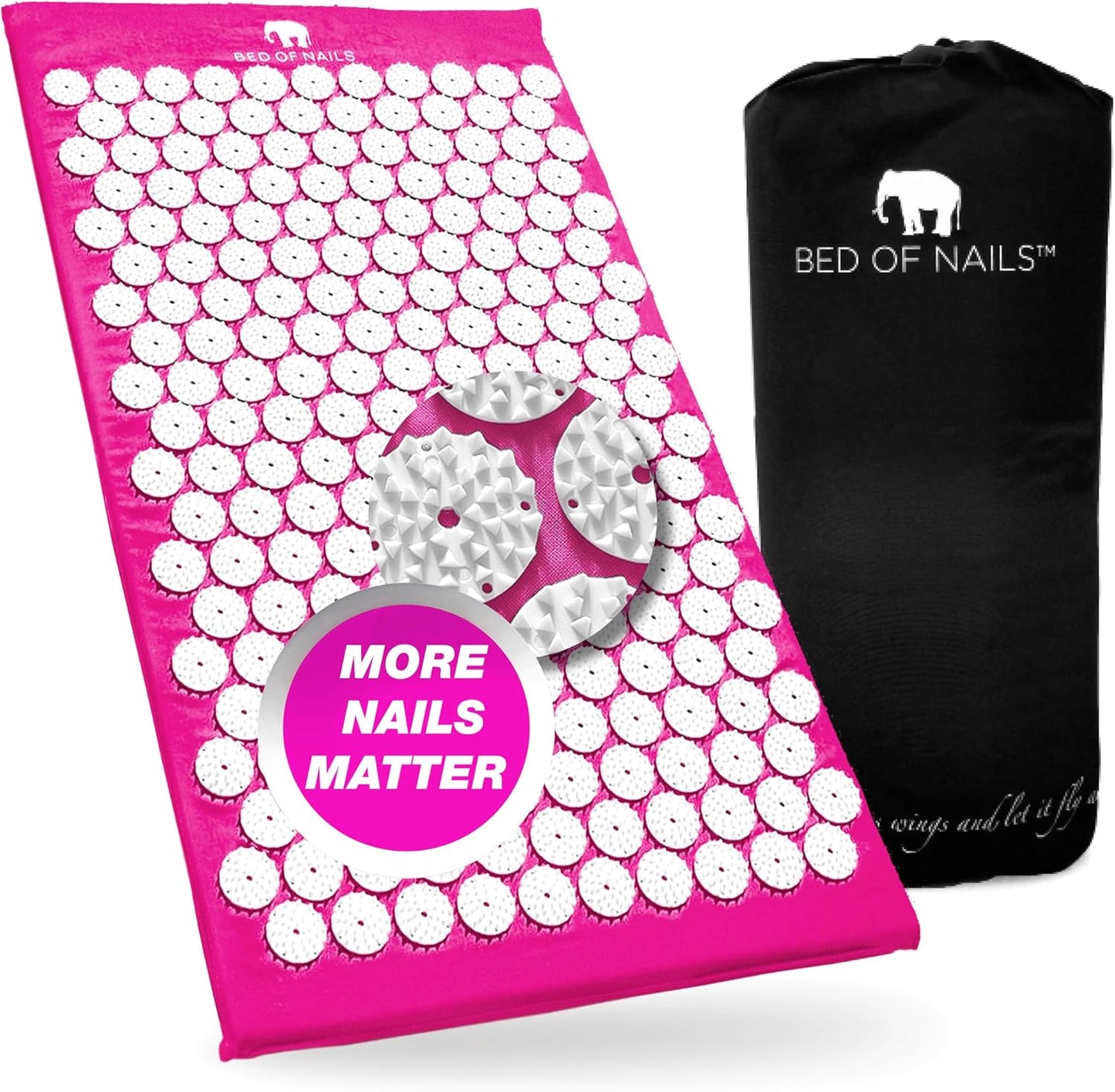 Bed of Nails Mat and Pillow Set – Original Bon Acupressure Design with 10962 Precision Nails, Mat: 28.5 x 16.5 x 1", Pillow: 14.5 x 6 x 4", Green