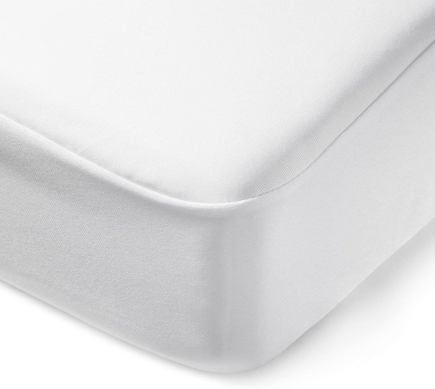 Amazon Basics Waterproof Mattress Protector, Fitted, Silent Protection, Twin, White