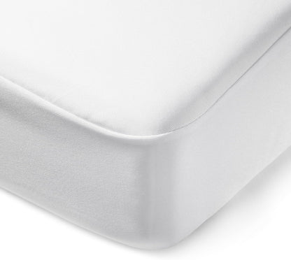 Amazon Basics Waterproof Mattress Protector, Fitted, Silent Protection, Twin, White