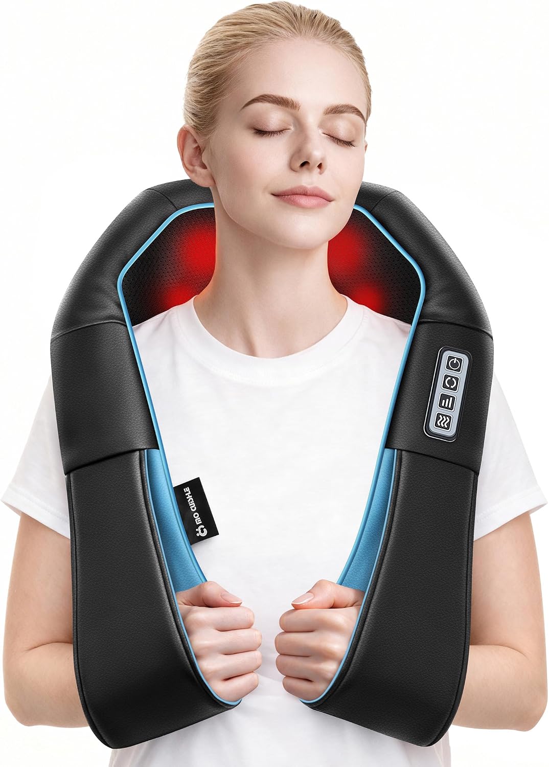Mo Cuishle Women Men Gifts, Shiatsu Back Shoulder and Neck Massager with Heat, Electric Deep Tissue 4D Kneading Massage, Best Gifts for Mom Dad Wife Husband her Him, Christmas, Birthday (NOT Cordless)