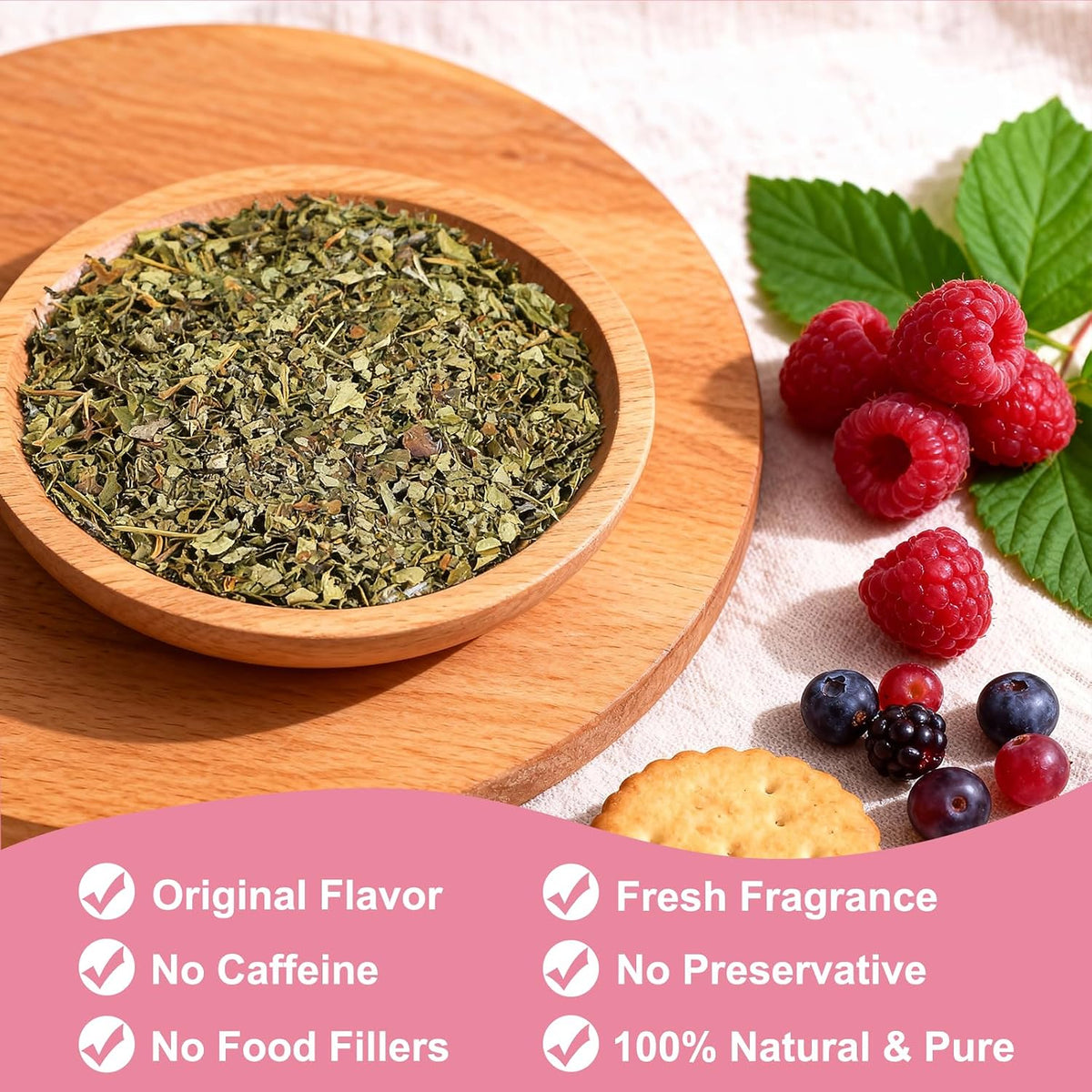 Arohete Raspberry Leaf Tea Bags,30 Teabags-Natural Red Raspberry Leaves Herbal Tea-Caffeine Free -No Additives-Support Menstrual