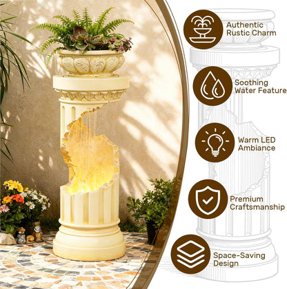 Sunlinua Modern Indoor Tabletop Water Fountain for Office Decor