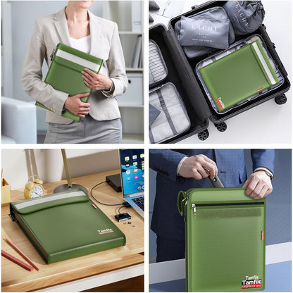 6400℉ Fireproof Document Bag, 15”x 11” Waterproof Document Organizer, Grey