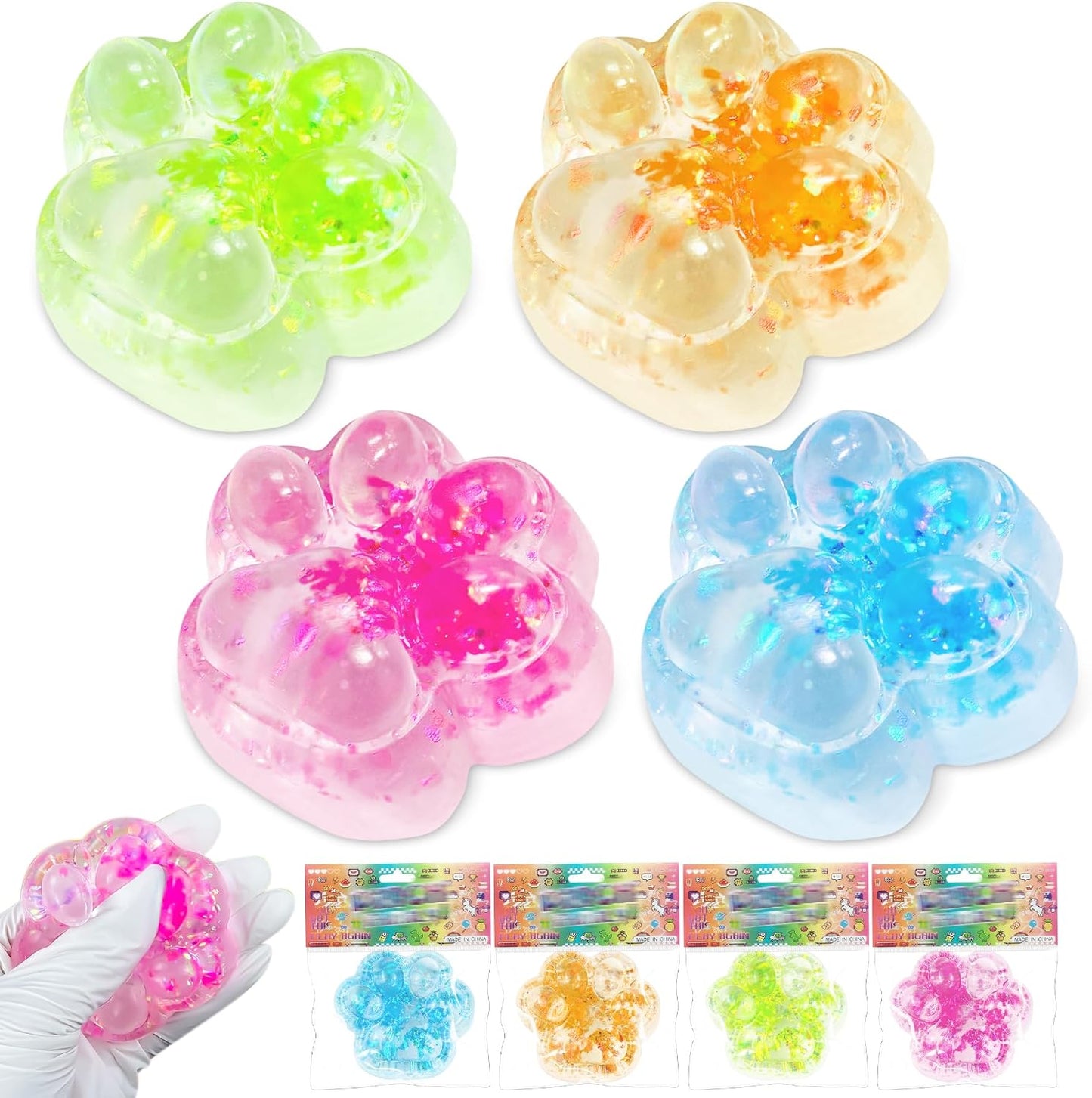 3Pcs Textured Stress Balls, Soft Sensory Fidget Toys Ball for Adults Kids