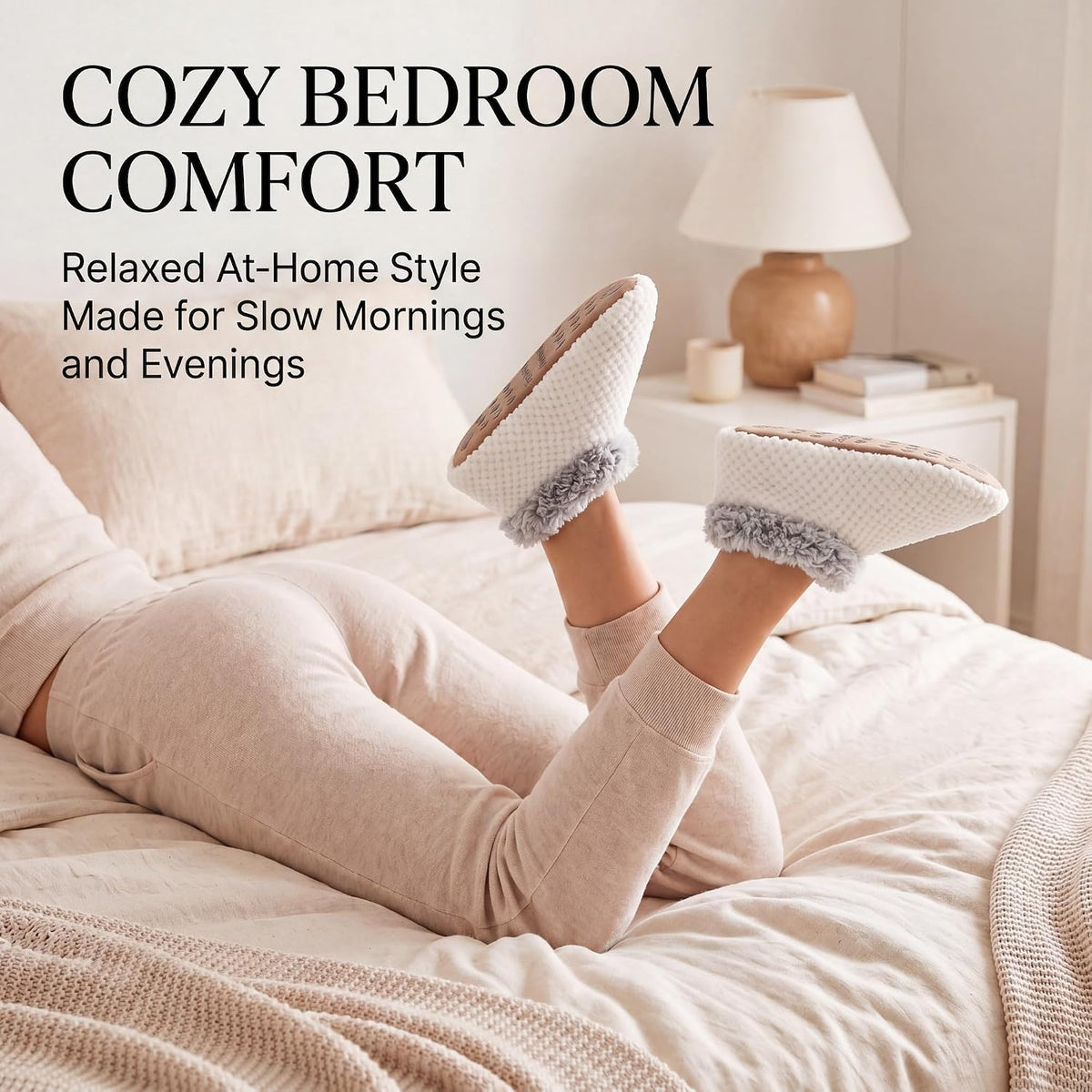 Cozylook Fuzzy Slippers for Women Indoor Soft Sole Slipper Socks