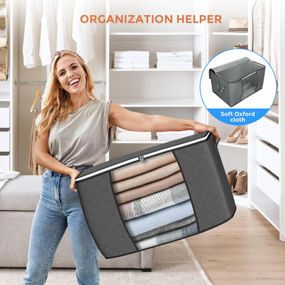 90L Large Storage Bags, Clothes Storage Bins Closet Organizers