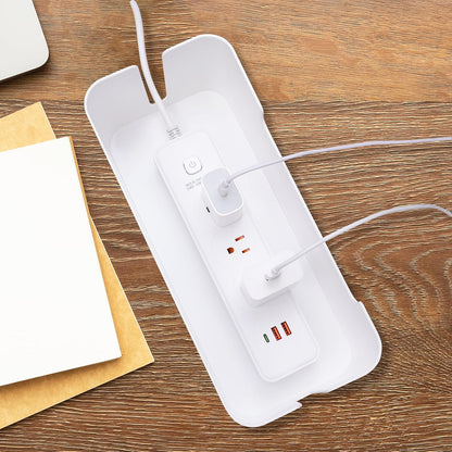 Eichzer Cable Management Box with Lid, Three Entry/Exit Slots, White