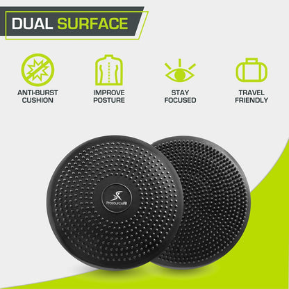 ProsourceFit Core Balance Disc Trainer, 14” Diameter with Pump for Fitness, Balance Training, or Seating; Wobble Board for Core Stability; Flexible Floor Cushions