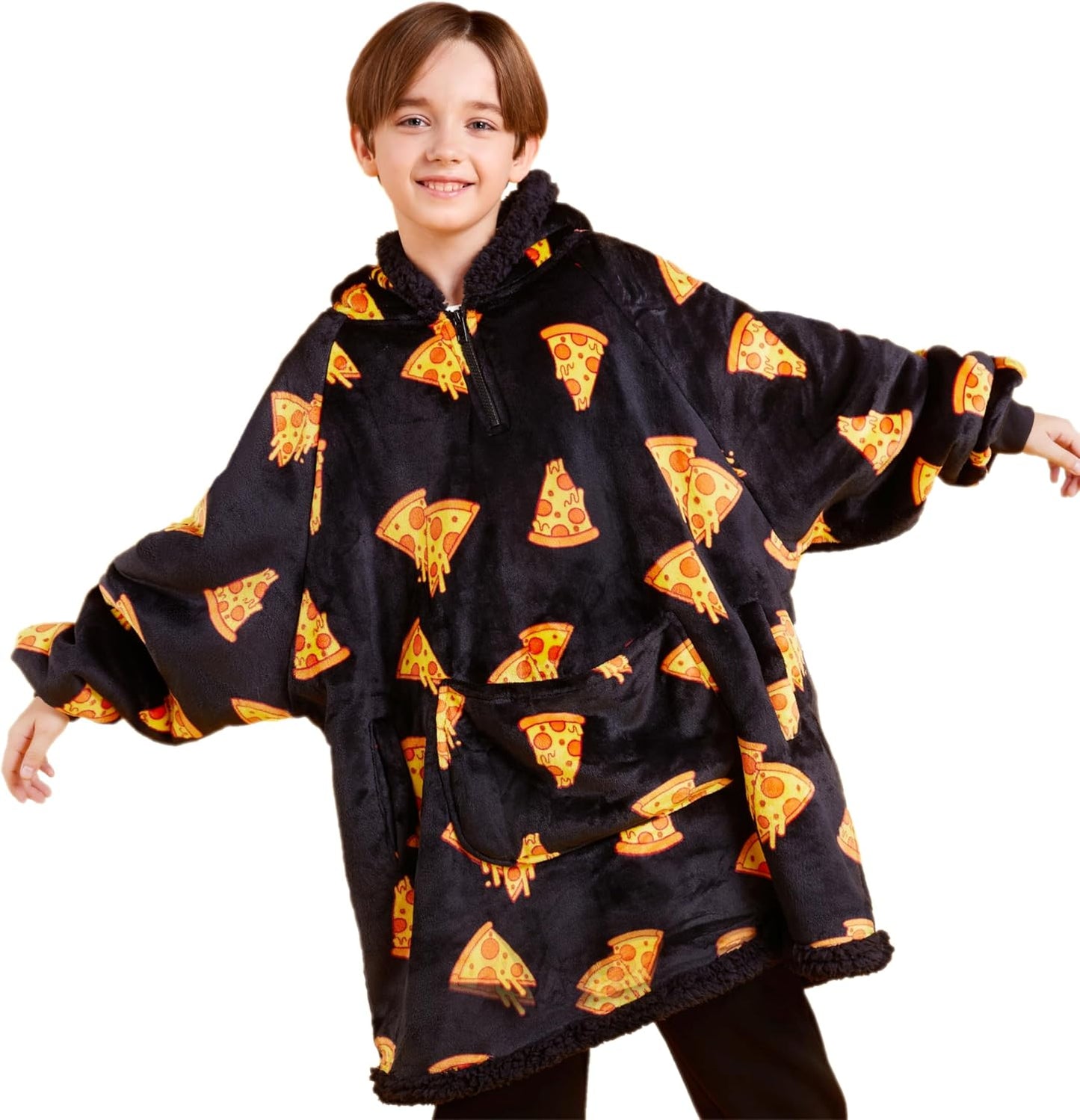 Giggling Getup Wearable Blanket Hoodie for Adults Gifts for Teen Girls Sister Women Sherpa Fleece Printed Hooded Blanket Sweatshirt Warm Cozy with Pocket & Sleeves Beige Cat
