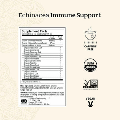 Yogi Echinacea Immune Support Tea, 16 Tea Bags (4 Pack)