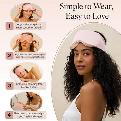 Kitsch Contour Pillow Eye Mask – Softer Than Silk Eye Masks for Sleep, Blindfold Sleep Masks for Women & Men, No Eye Pressure, Lightweight, Eye Care, Travel Essentials - Charcoal