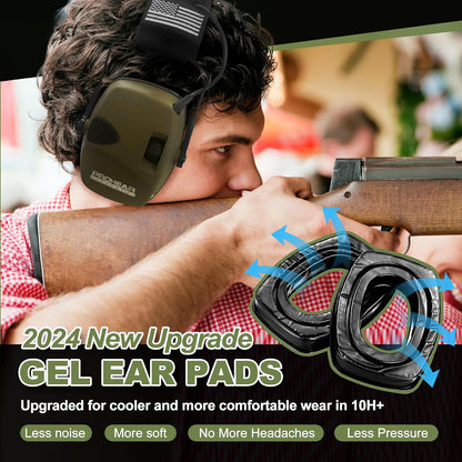 PROHEAR Electronic Ear Protection for Shooting with 4X Sound Amplification, Gun Range Hearing Protection Muffs, NRR 23dB Noise Reduction Headphones for Hunting, Green