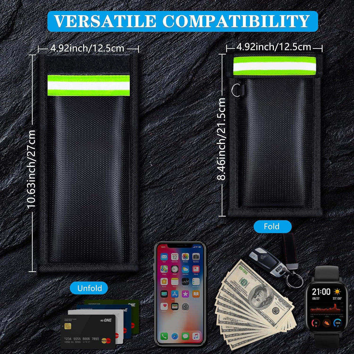 2 Pack Military Grade Faraday Bags for Phones