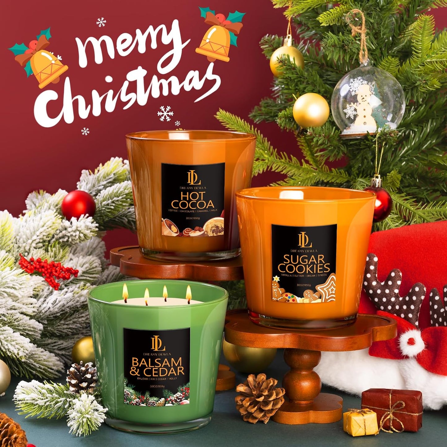 Scented Candles Set, 4 Pack Soy Candles for Home Scented, Candle Gifts for Women Men, 28oz 200 Hours Burn, Scents of Pineapple Cocktail/Coconut Vanilla/Pink Sands/Bahamian Breeze