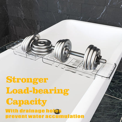 Yieach Luxury Clear Acrylic Bathtub Tray with Book Holder,Expandable Bath Tray for Tub and Bath Shelf Over Tub,Plastic Bath Table & Board,Bath Caddy Trays & Accessories for Women Relaxing Spa Gifts