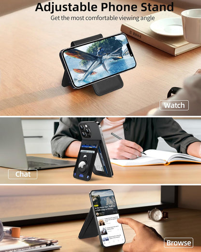 For Magsafe Wallet Stand with Airtag Holder, 10 Cards Holder, RFID Blocking