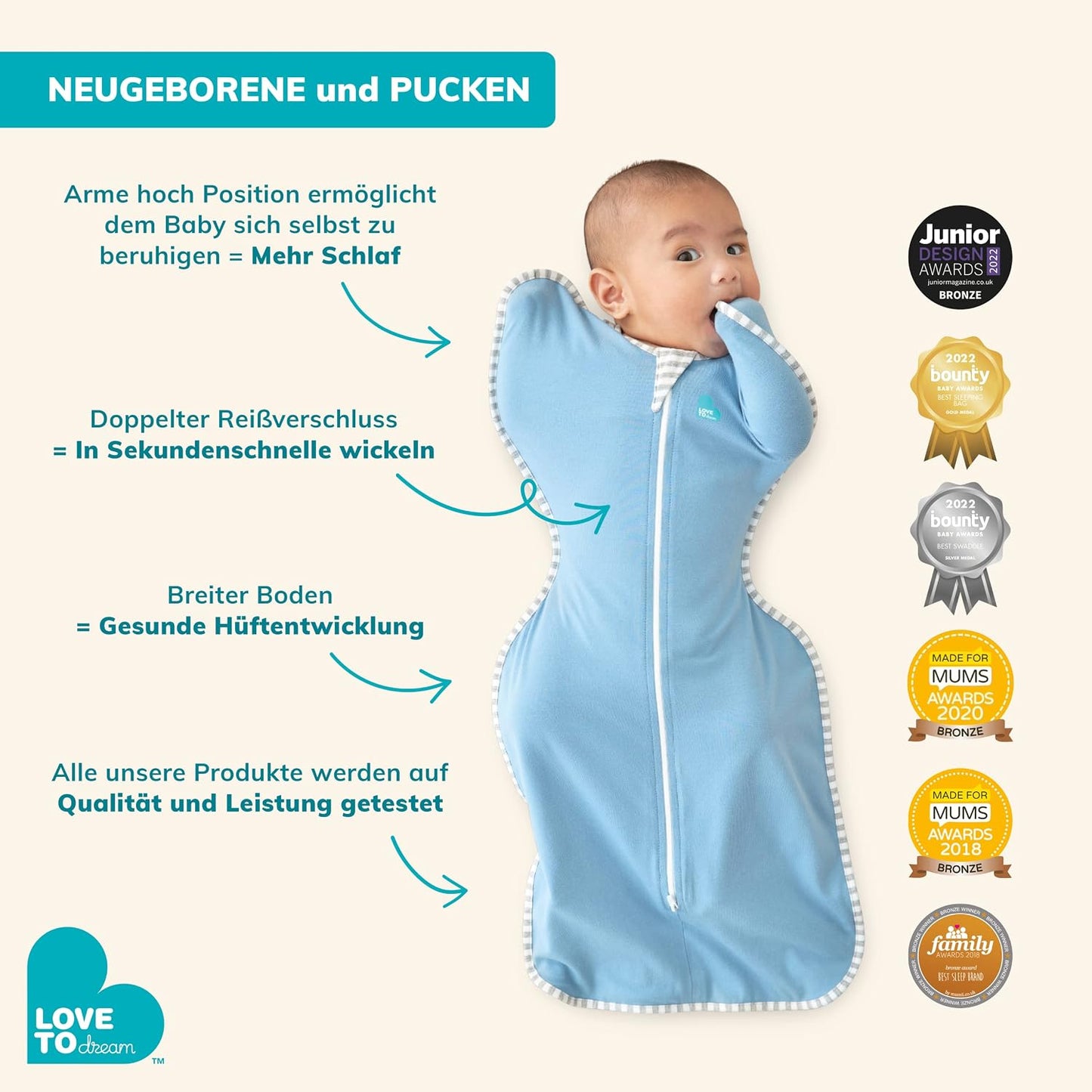Love to Dream Swaddle UP, Baby Sleep Sack, Self-Soothing Swaddles for Newborns, Get Longer Sleep, Secure Fit Helps Calm Startle Reflex, New Born Essentials for Baby, 1.0 TOG, 13-19 lbs, Deep Olive