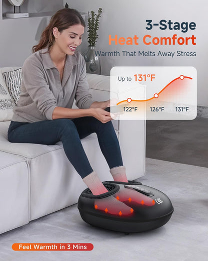 CILI Foot Massager with Heat, Shiatsu Foot Massager for Neuropathy & Plantar Fasciitis Relief, Gifts for Women Mom Dad,Heated Feet Massager with Deep Kneading,Compression,Vibration,FSA Eligible HSA