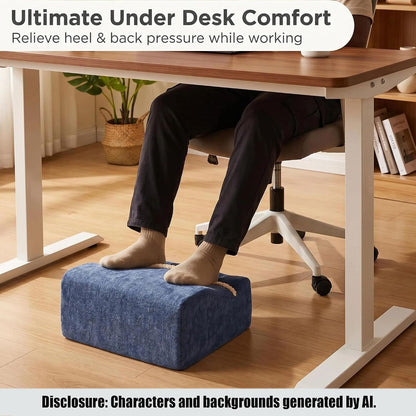 Work Foot Rest Under Desk,Comfort Foot Rest for Couch | Foot Rest For Under Desk at Work,At Soft Ergonomic Footrest,Support Foot Pillow,Heel Chair,Leg Elevation Pillow blue