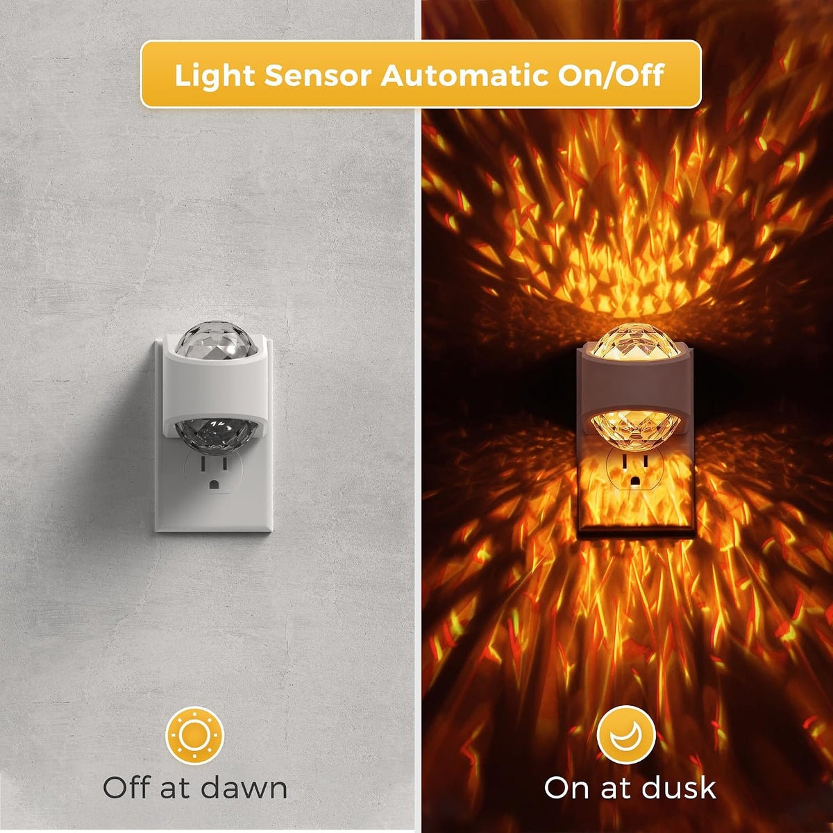 L LOHAS LED Night Light,Projector Night Light with Dusk to Dawn Sensor