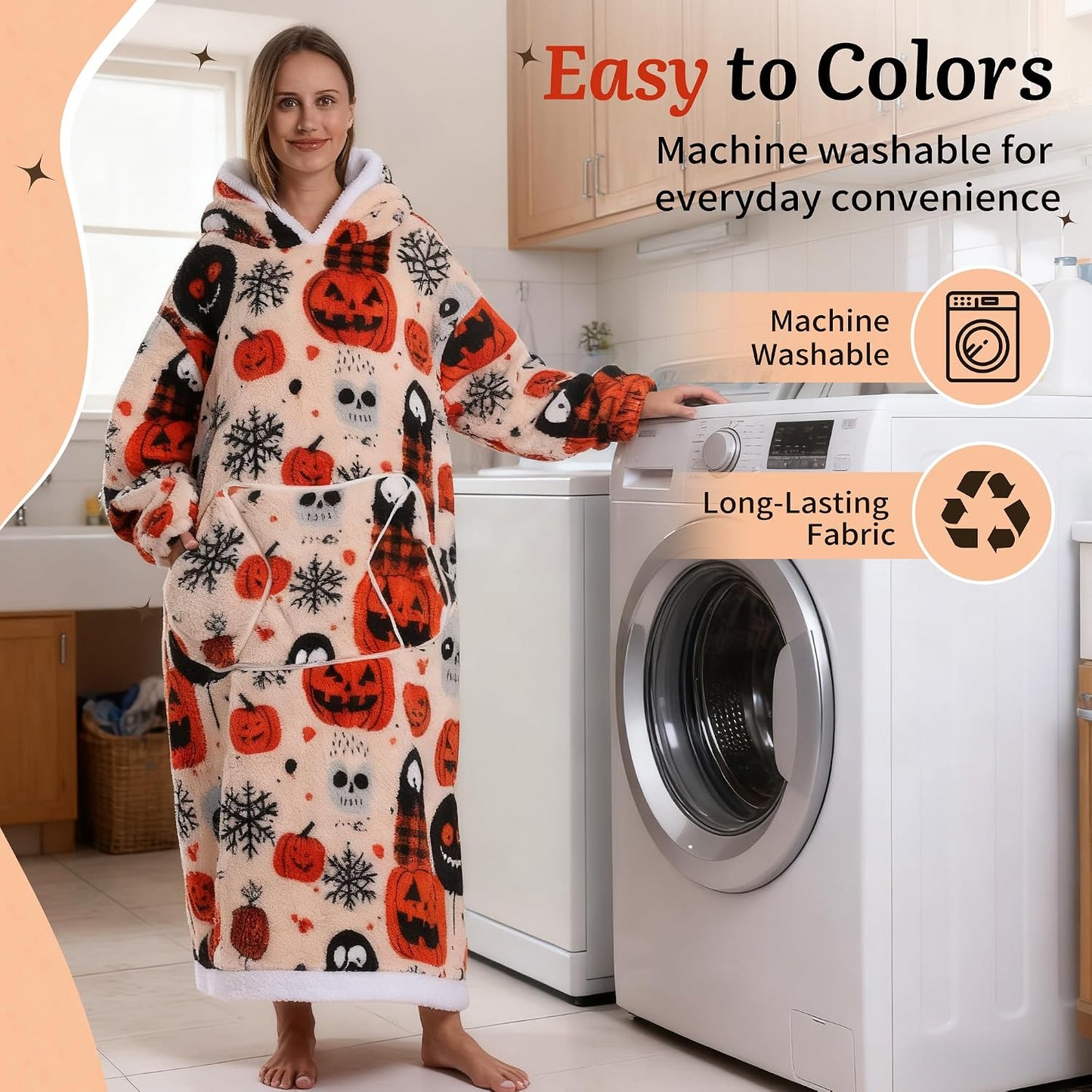 Capecage Blanket Hoodie, Long Hooded Blanket Sweatshirt as Birthday Gifts for Women Men, Long Wearable Blanket for Women Men.