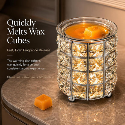 Leyoue Electric Crystal Wax Melt Warmer - Bulb Heating, Elegant Crystal Design, Quickly Melts Wax Blocks, Releases Long-Lasting Fragrance, Perfect Candle Wax Burner and Wax Warmer for Home Decor