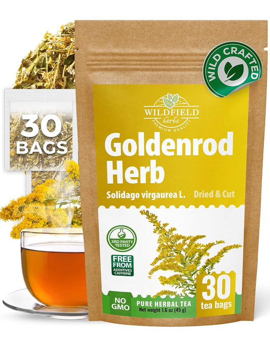 30 Bags Goldenrod Tea Herb Golden Root (Solidago virgaurea L.) - 45g Dried Golden Rod Herbs Herbal Tea