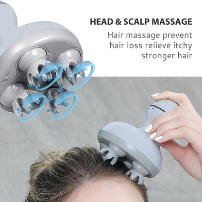 COMFIER Electric Scalp Massager, Waterproof Head Massager with Mutlti-Modes Vibration, Handheld Portable Head Scratcher for Hair Growth, Dog Cat Massager for Deep Clean and Stress Relax