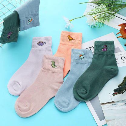 Eurzom 10 Pairs Socks Womens Crew Elastic Ankle Length Cotton Socks Aesthetic Cute Lightweight Low Cut Gifts for Women - Colors B