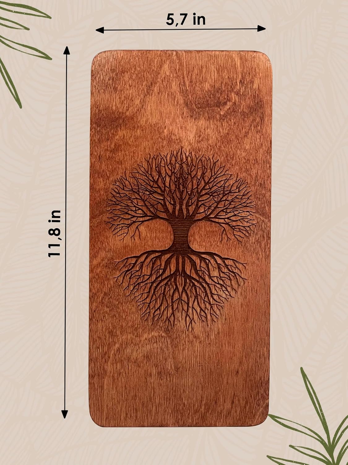 Sadhu board, Wooden Yoga Board for Acupressure and Meditation with Nails for Deep Tissue Massage, Acupuncture Massage, Nails Distance 0.39 In (10 mm)