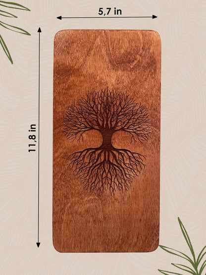 Sadhu board, Wooden Yoga Board for Acupressure and Meditation with Nails for Deep Tissue Massage, Acupuncture Massage, Nails Distance 0.39 In (10 mm)