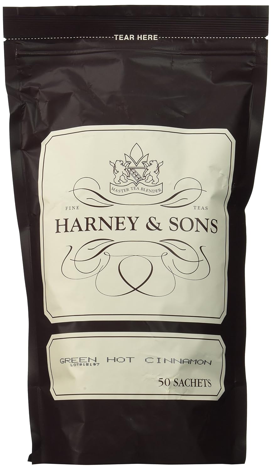 Harney & Sons Green Hot Cinnamon Spice Tea Sachets, 50 Count