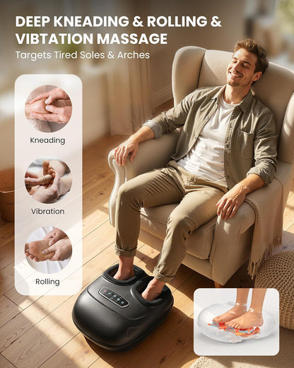 CILI Foot Massager with Heat, Shiatsu Foot Massager for Neuropathy & Plantar Fasciitis Relief, Gifts for Women Mom Dad,Heated Feet Massager with Deep Kneading,Compression,Vibration,FSA Eligible HSA