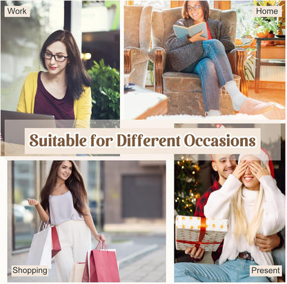 Justay 5 Pairs Slouchy Socks for Women - Slouch Long Crew Knit Boot Athletic Calf Tube Scrunch Socks